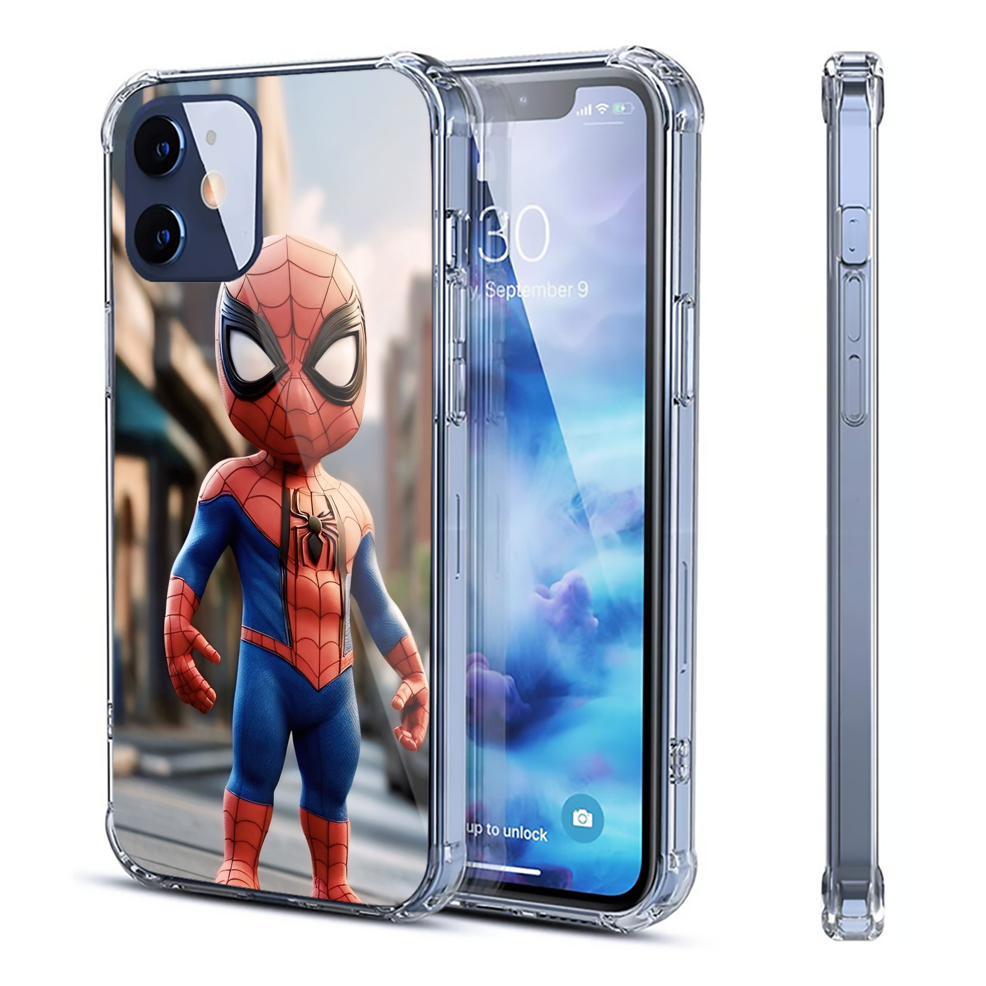 （画像用） Spider Man スパイダーマン 【iPhone 12シリーズ対応】透明スマホケース（クリアソフトケース）